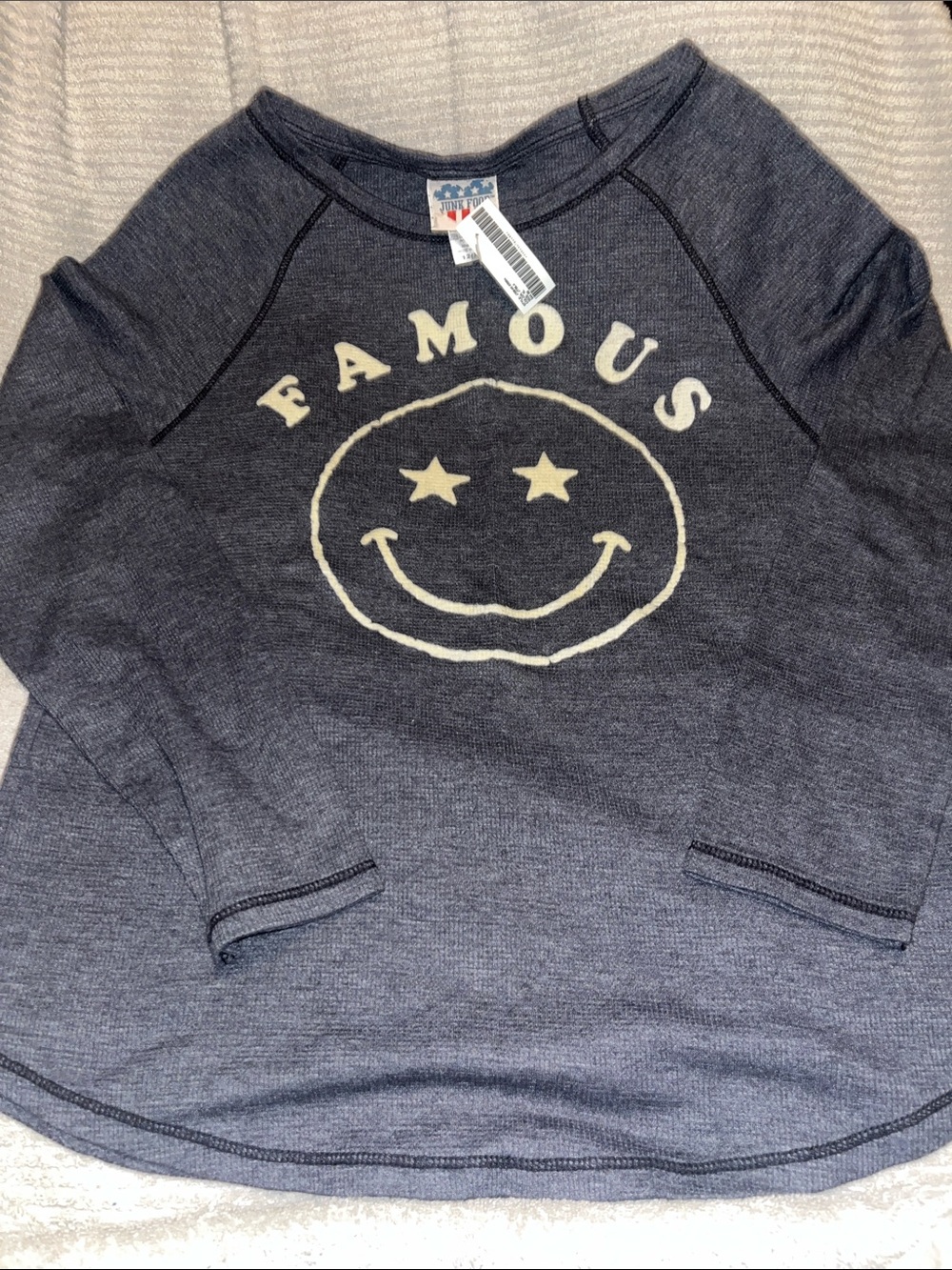 Junk food NWT Kids Graphic Long-Sleeve Top - grey size 12 xl
